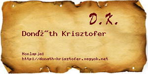 Donáth Krisztofer névjegykártya