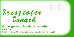 krisztofer donath business card